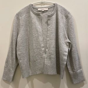 LOFT Open front cropped cardigan/Gray/S